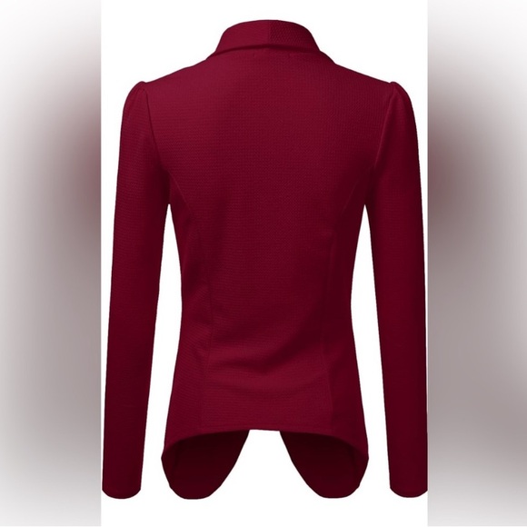 DOUBLJU Classic Draped Open Front Blazer Jackets for Womens with Plus Size - Picture 3 of 5